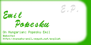 emil popesku business card